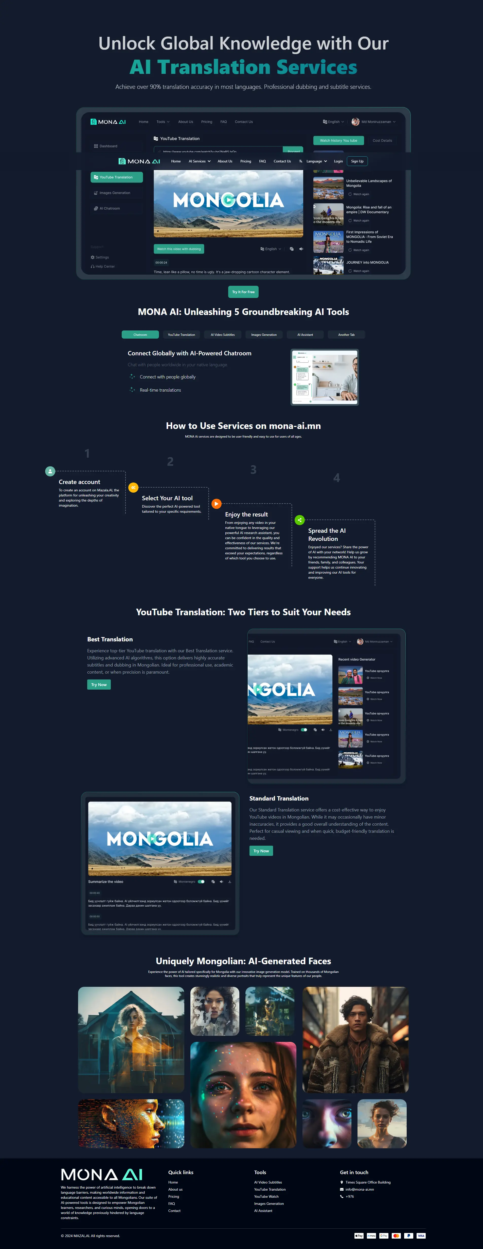 MONA AI - LANDING PAGE